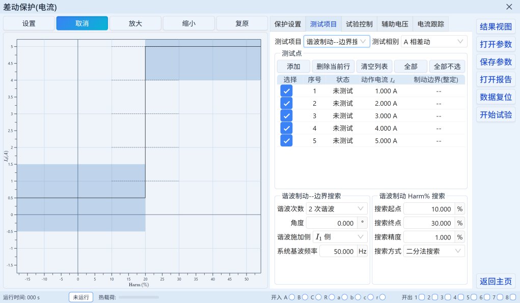 继电保护测试软件谐波制动界面